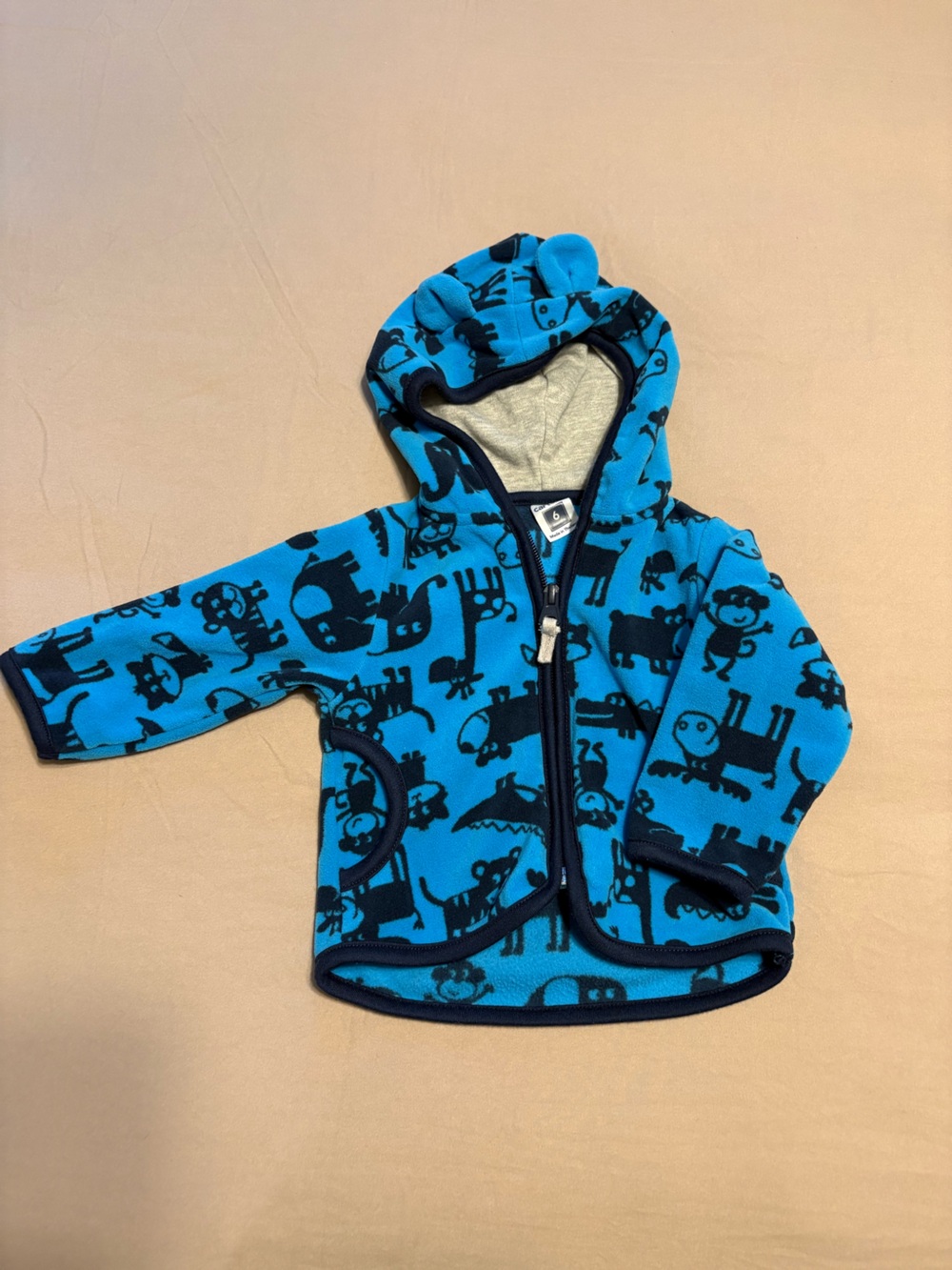 Carter's Blue Hooded Animal-Print One-Piece